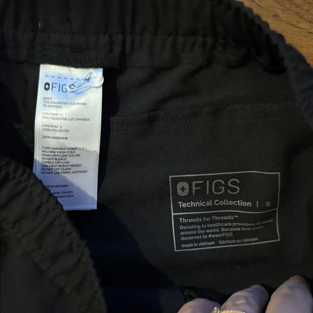 Figs Tansen Jogger Scrub Pants Size small Black